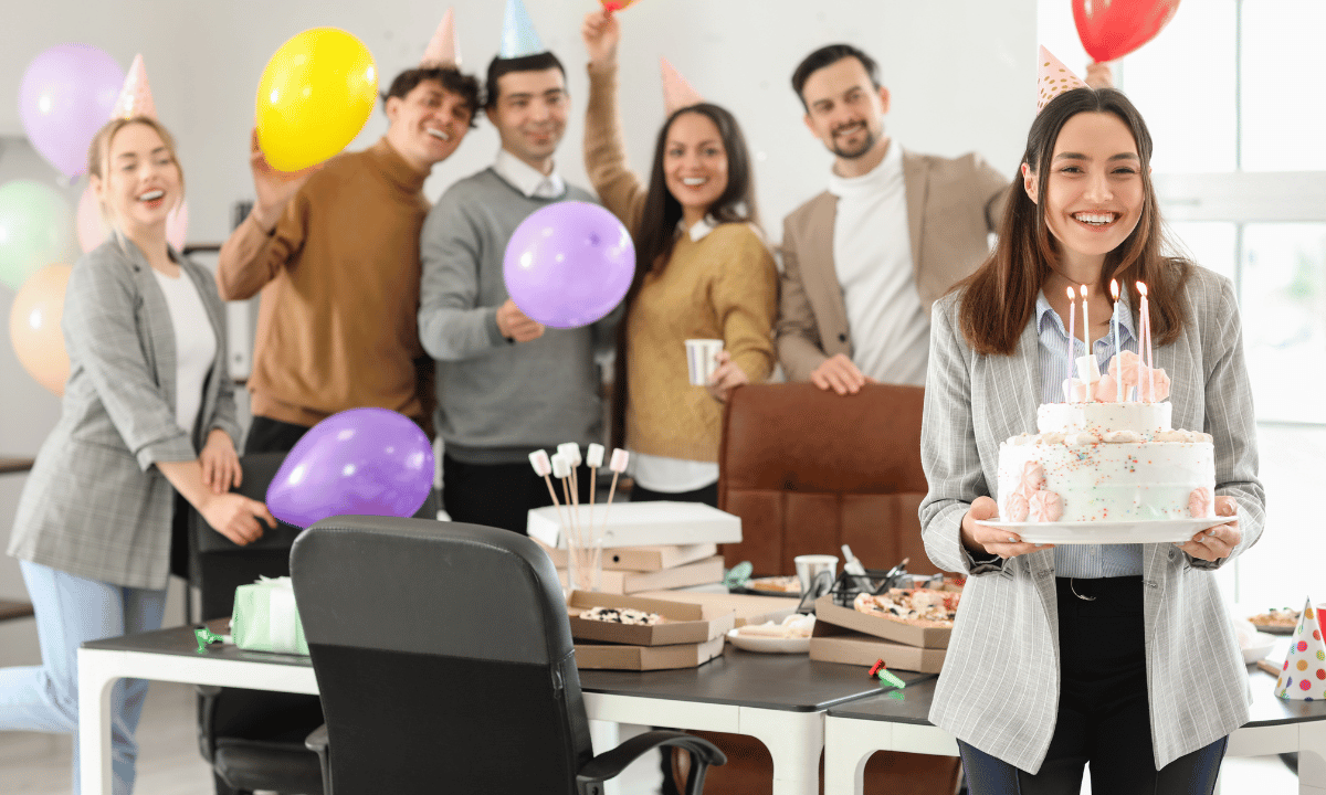 an image of people celebrating their office anniversary